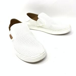 Olukai Women's Size 8 Slip On Pehuea Sneakers Perforated White